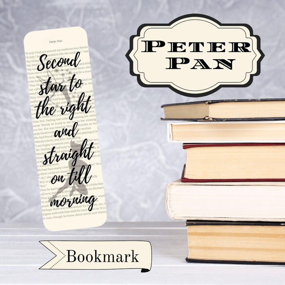 Peter Pan Book Page Art Print, Bookish Gifts, Book Accessories, Bookmarks
